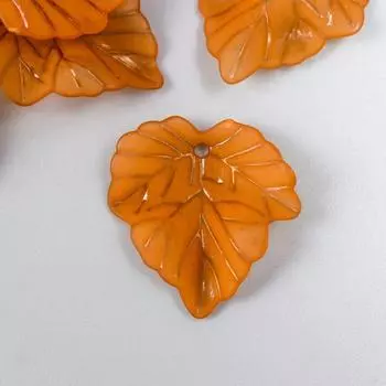 Подвеска "Листочки" пластик, цвет коричневый 25х4х3 мм