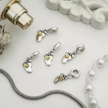 Подвеска "Любимая ножка", цвет серебристо-золотой