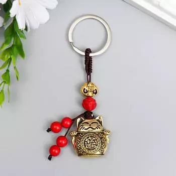 Брелок "Манэки-нэко" под золото 9х3х0,8 см