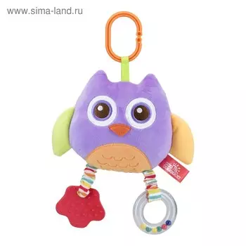 Подвеска мягкая с прорезывателем «Мудрая сова» на кроватку/коляску