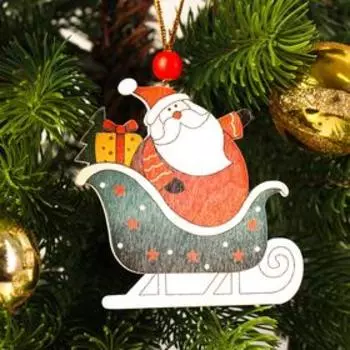 Елочная игрушка «Дед Мороз в санках»