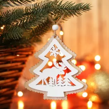 Елочная игрушка «Олень и ёлка»