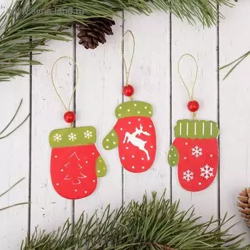 Елочная игрушка «Варежка», МИКС