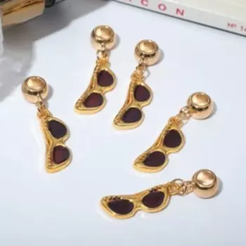 Подвеска "Очки", цвет коричневый в золоте