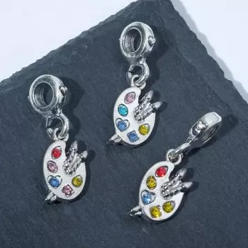 Подвеска «Палитра художника», цветная в серебре