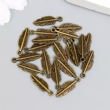 Подвеска "Перо", цвет бронза 5х15 мм