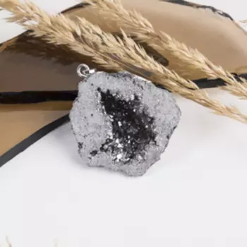 Подвеска "Пирит" галтовка, цвет серый