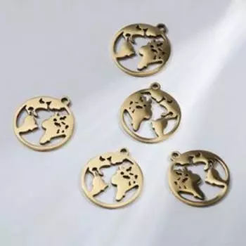 Подвеска "Планета" d=1,5см, цвет золото