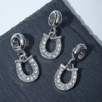 Подвеска «Подкова», цвет белый в серебре