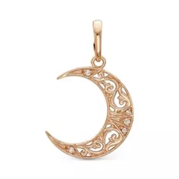 Подвеска "Полумесяц", розовое золочение