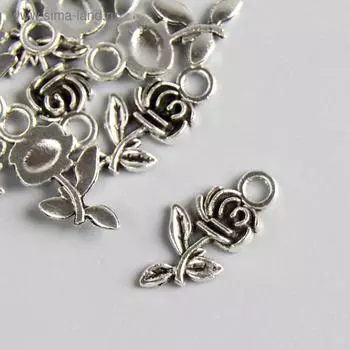 Подвеска "Роза", цвет серебро