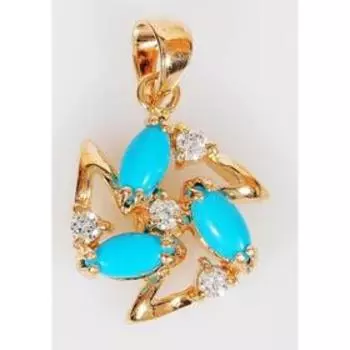 Подвеска с бирюзой "Звезда", позолота с родированием