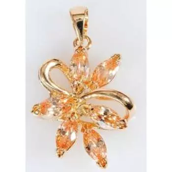 Подвеска с фианитом шампань "6 камней", позолота с родированием