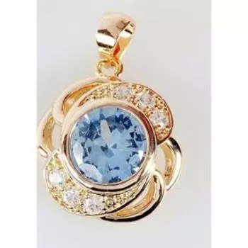 Подвеска с голубым фианитом "Серенада", позолота с родированием
