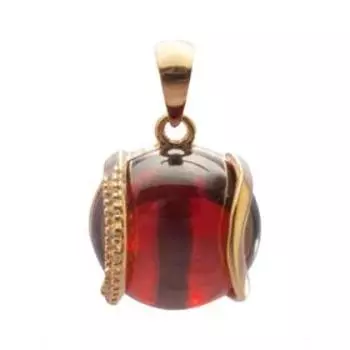 Подвеска с гранатом "Элана", позолота с родированием