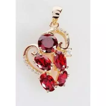 Подвеска с гранатом "Млечный путь", позолота с родированием