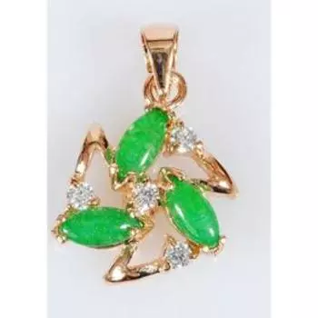 Подвеска с хризопразом "Звезда", позолота с родированием