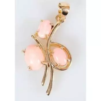 Подвеска с кораллом "Бант", позолота с родированием