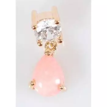 Подвеска с кораллом "Капля", позолота с родированием