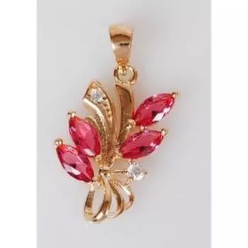 Подвеска с корундом "Эффект бабочки", позолота с родированием