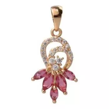 Подвеска с корундом "Ягодный бал", позолота с родированием