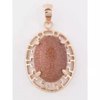 Подвеска с красным авантюрином "Греческий", позолота с родированием