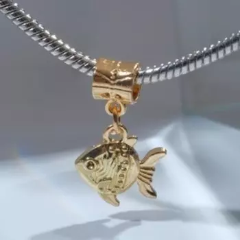 Подвеска с кулоном «Рыбка», цвет золото