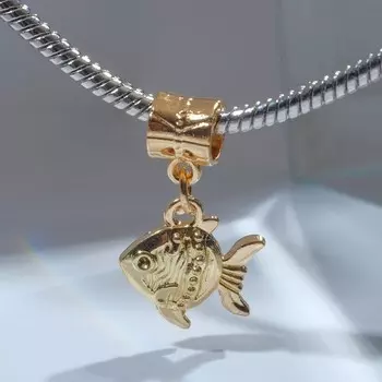 Подвеска с кулоном «Рыбка», цвет золото