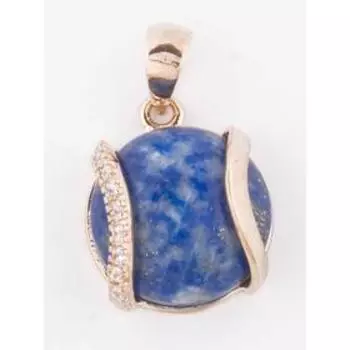 Подвеска с лазуритом "Элана", позолота с родированием