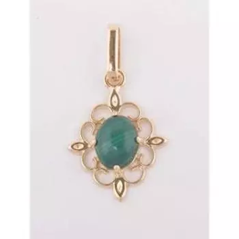 Подвеска с малахитом "Констанция", позолота с родированием