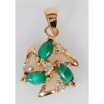 Подвеска с малахитом "Звезда", позолота с родированием