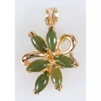 Подвеска с нефритом "6 камней", позолота с родированием
