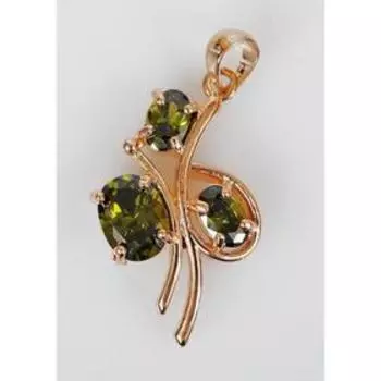 Подвеска с перидотом "Бант", позолота с родированием