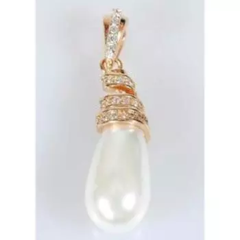 Подвеска с перламутром "Изыск", позолота с родированием