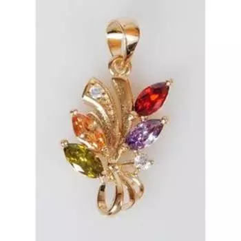 Подвеска с разноцветным фианитом "Эффект бабочки"