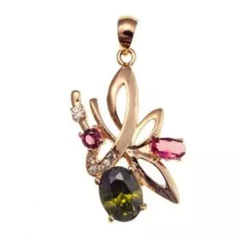 Подвеска с разноцветными фианитами "Лесная мелодия"