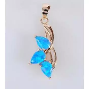 Подвеска с синим опалом "Трехлистник"