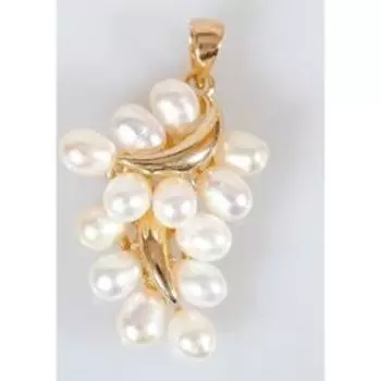 Подвеска с жемчугом "Дуги", позолота с родированием