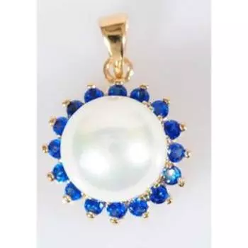 Подвеска с жемчугом "В шпинели", позолота с родированием