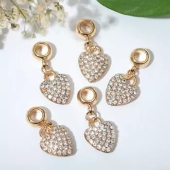 Подвеска "Сердце", цвет белый в золоте