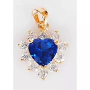 Подвеска со шпинелью "Сердце в стразах", позолота с родированием