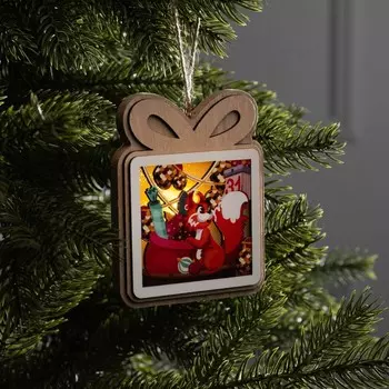 Подвеска световая «Белочка с подарками», 119 см, от батареек LR413, свечение тёплое белое