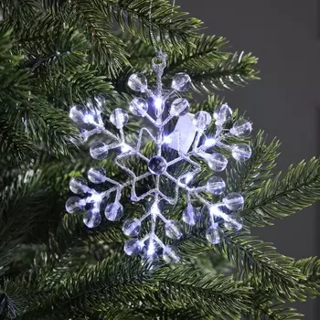 Подвеска световая «Снежинка», 1414х1 см, 10 LED, от батареек AG13х3, свечение белое