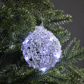 Подвеска световая «Снежок», 10 см, 10 LED, от батареек AG13х3, свечение белое