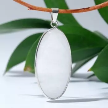 Подвеска в металлическом обрамлении "Горный хрусталь" овал