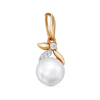 Подвеска "Жемчуг" стебель, розовое золочение