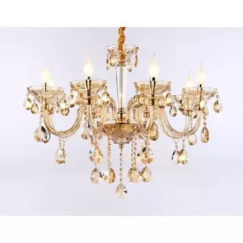 Подвесная классическая люстра с хрусталём Ambrella light, Classic, TR4907, 8хE14, цвет золото