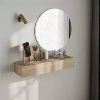 Подвесная консоль TEKKA, 100х31х17 см, тумба, цвет дуб сонома светлый