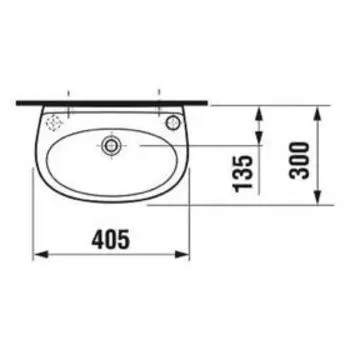 Подвесная раковина Jika Lyra, 40 x 30 см, отверстие под смеситель слева