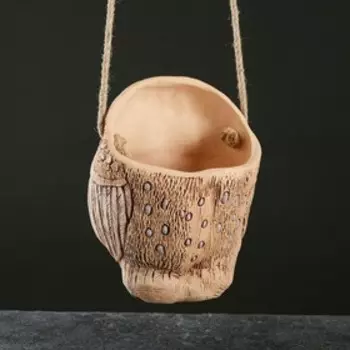 Подвесное кашпо декоративное "Сова" терракотовая 0,5 л